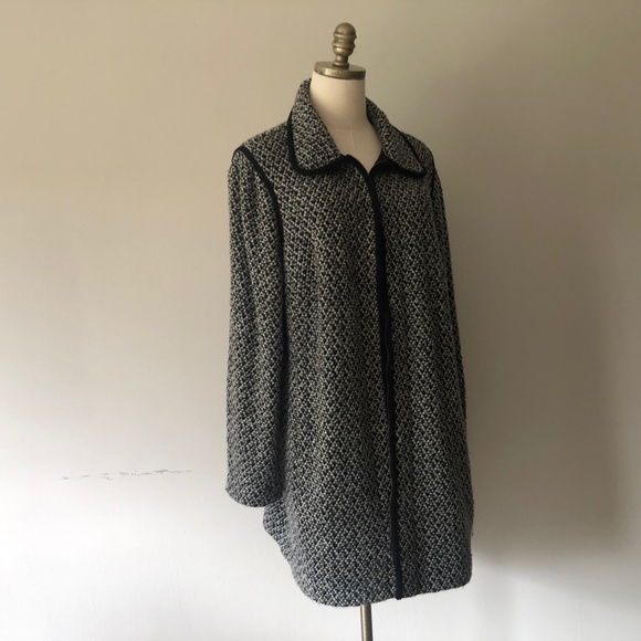 Plus Size 2X Talbots Woman Black White Jacket Zipper Front - Picture 4 of 7